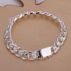 Женский браслет с квадратным замком, из серебра 925 пробы, 10 мм