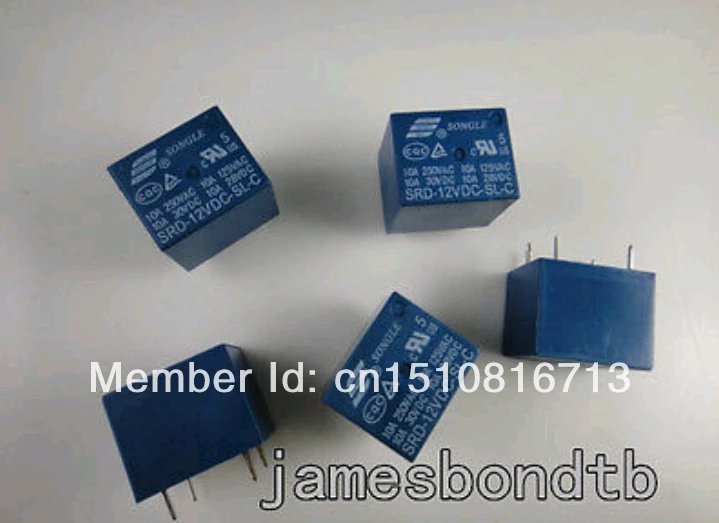 

Реле SONGLE 12V DC SPDT 100 шт.