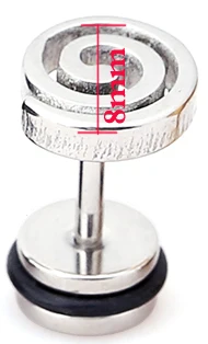silver small round Спиральные серьги квадратные серьги стержня треугольная Сережка-гвоздик женщина мужчина унисекс модные ювелирные изделия уха 1 пара - Окраска металла: silver small round