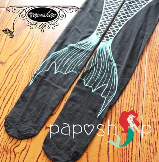 Колготки женские прозрачные с принтом хвост русалки 1 шт.|tights pantyhose|print tightspantyhose