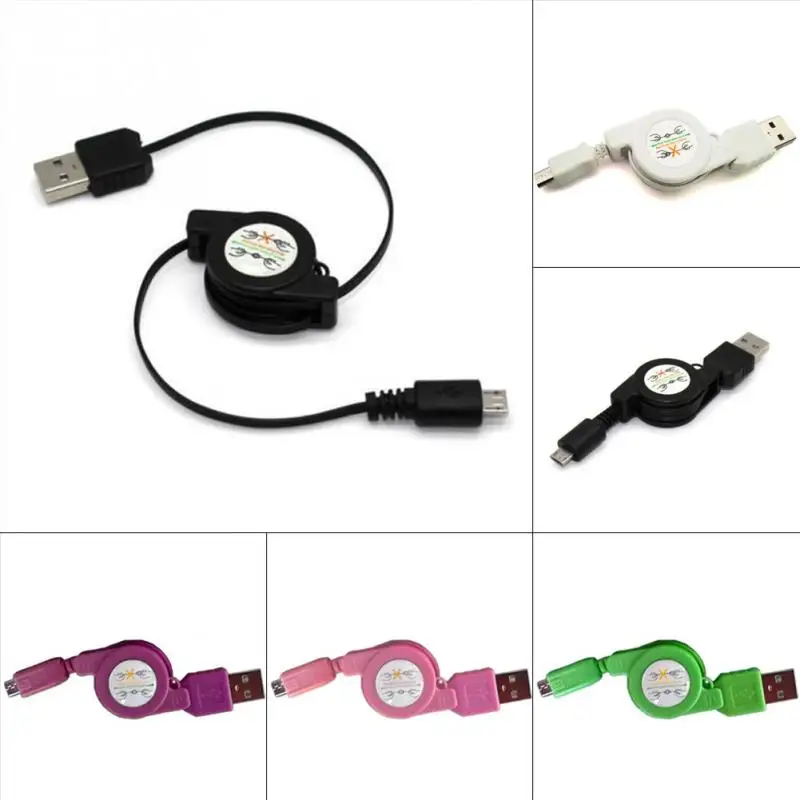 Гибкий Выдвижной Micro USB A к USB 2,0 B Мужской кабель Micro USB для синхронизации данных и зарядки Android кабели для сотовых телефонов