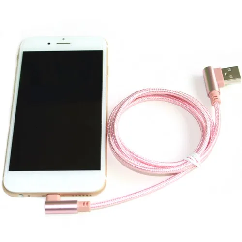 PINK 90 градусов под прямым углом type-c к USB кабель для быстрой зарядки нейлоновый кабель конвертер синхронизация Зарядное устройство usb-c для samsung HUAWEI зарядное устройство s - Цвет: PINK