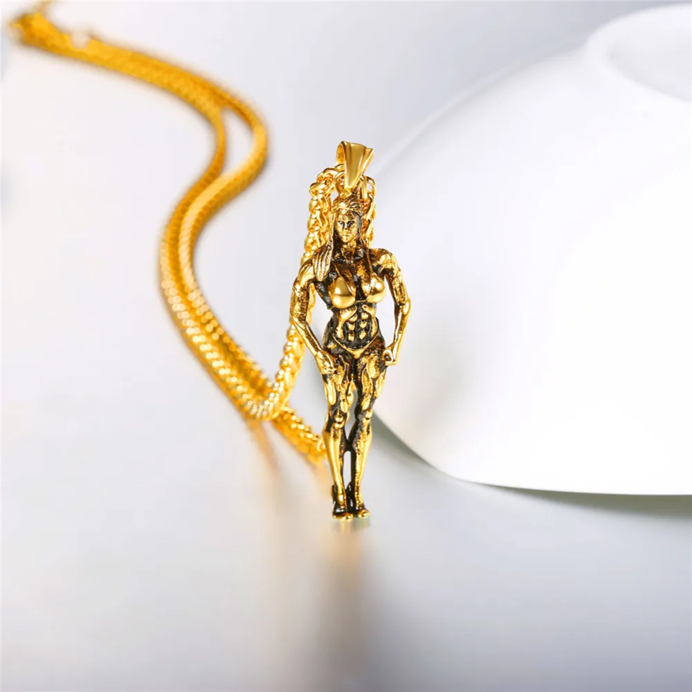 Kpop женская подвеска в форме мышц ожерелье из нержавеющей стали регулируемая
