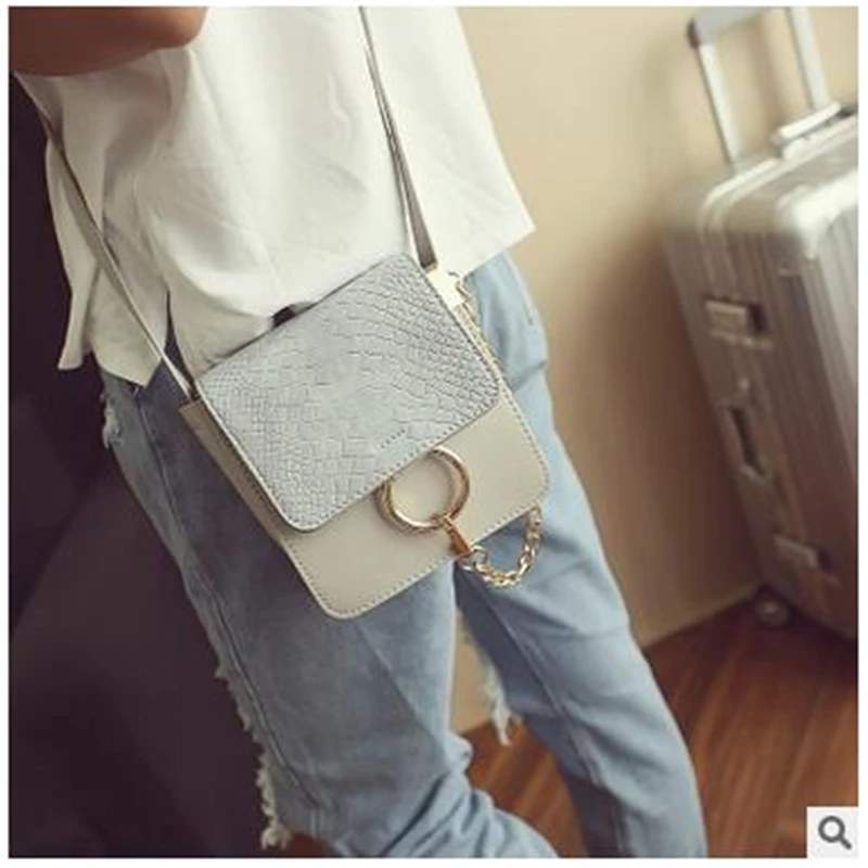 2017 Популярная Звезда С Кольцо Пакет Крокодил Вертикальный Квадрат Небольшой