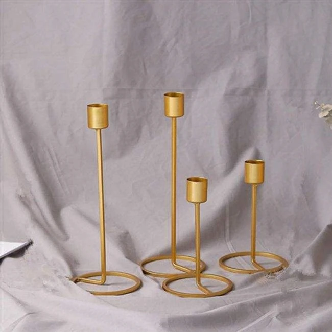

Nordic Golden Candlestick Table single head iron Wedding Candelabra Table Centerpiece Metal Gold Tall Gols Centerpiece Stand