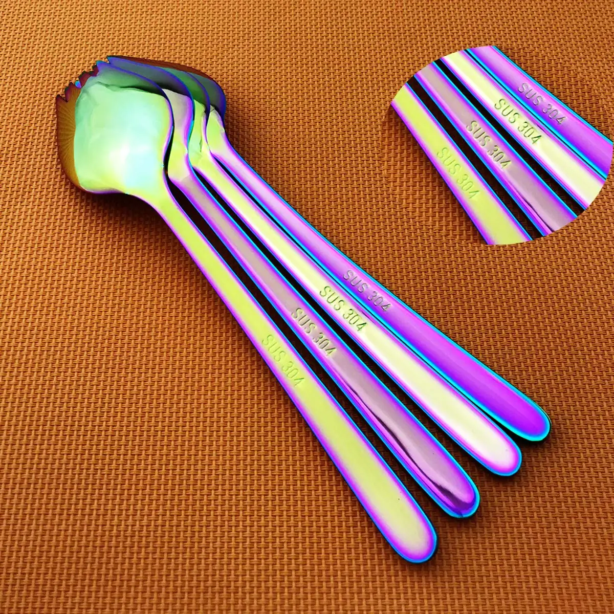 Ложка-вилка из нержавеющей стали 4 шт. | Дом и сад