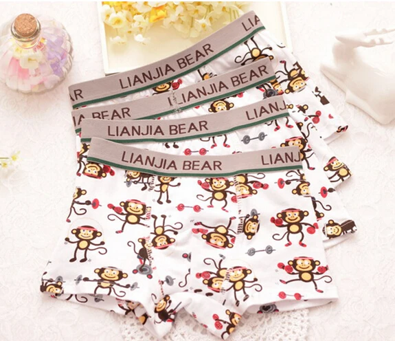 4 шт./Лот хлопковые трусы-боксеры для мальчиков |