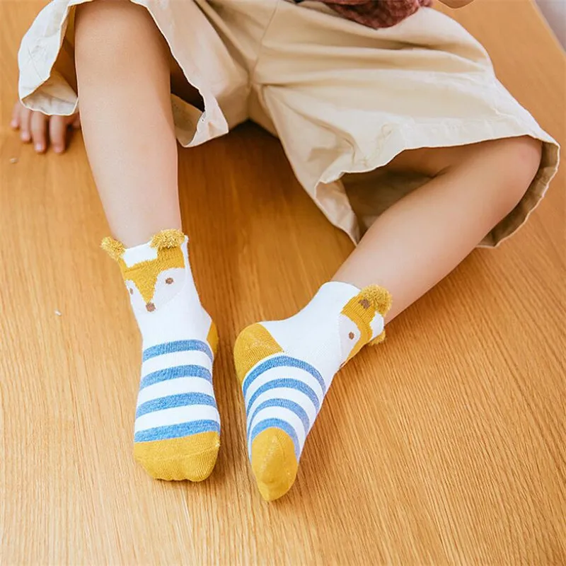 5 пар/лот хлопковые носки для малышей новорожденных мальчиков и девочек милые