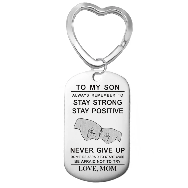 Вдохновляющие ожерелья-подвески из нержавеющей стали с надписью Мой сын |