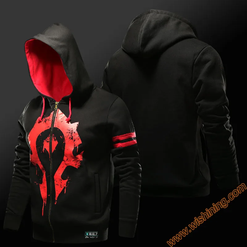 Качественная толстовка с капюшоном и логотипом Horde Alliance|Мужские толстовки