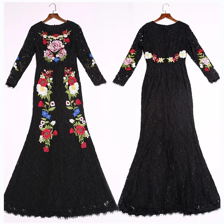 2017 весна лето мода неделю шоу взлетно-посадочной полосы дизайнер вышивка кружева