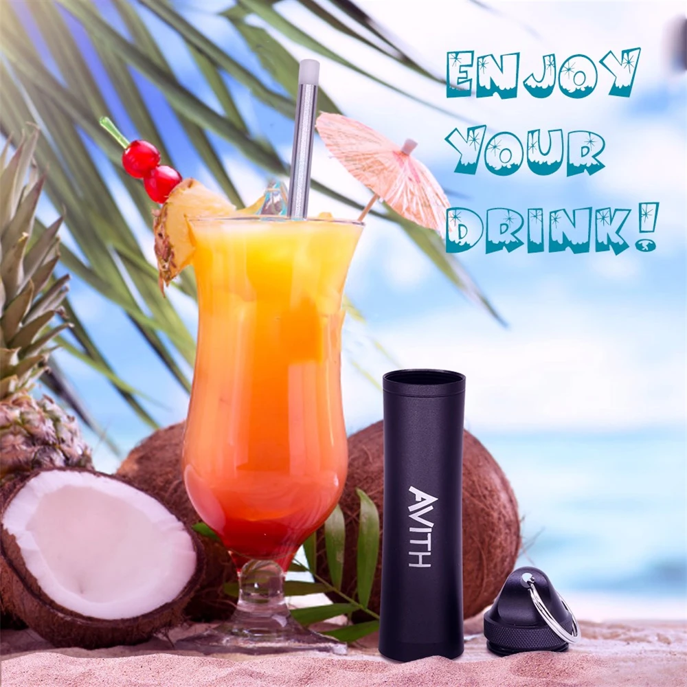 1 шт. телескопическая эластичный металлическая соломинка многоразовые питьевые