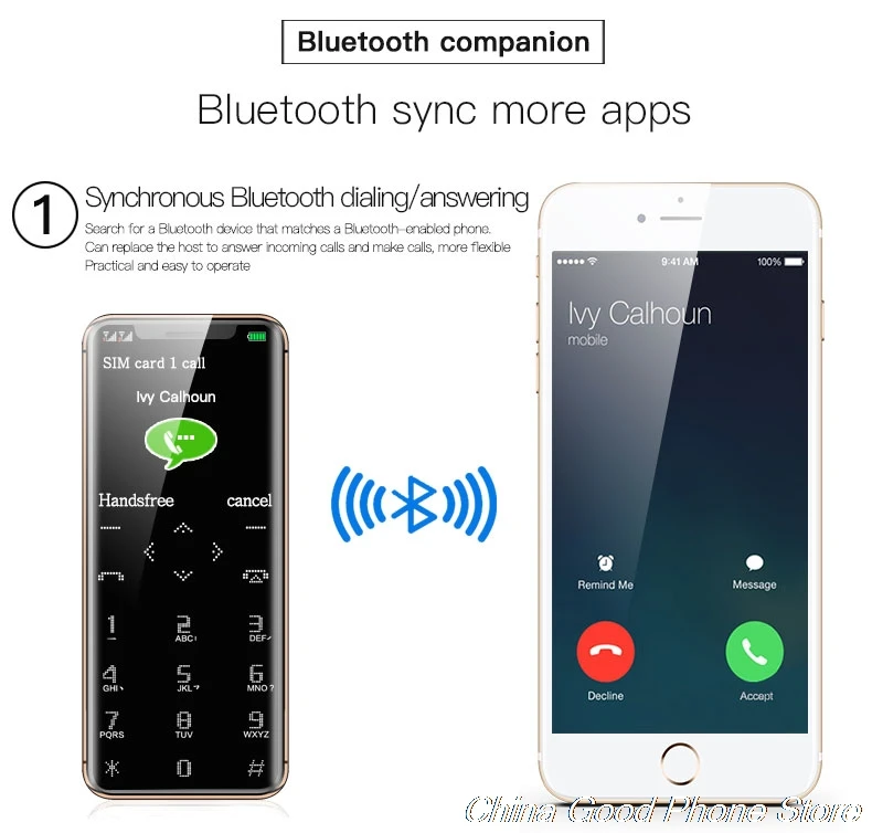 Ультратонкий металлический корпус маленький мобильный телефон Bluetooth Dialer две sim-карты подарок для детей чехол+ защита экрана