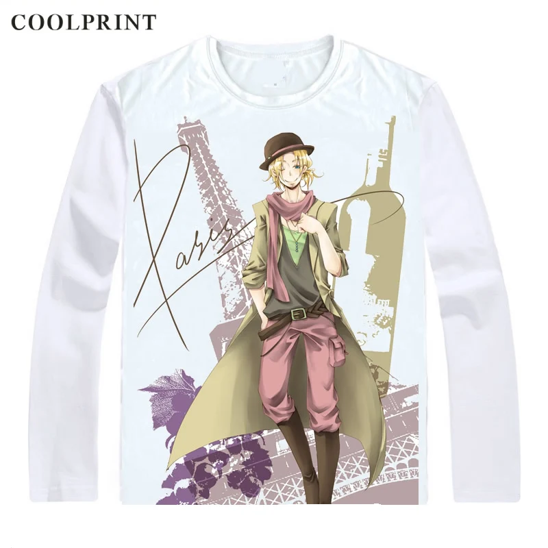 Coolprint Франция G8 Francis Bonnefoy футболка хеталия и страны оси Для мужчин футболка Повседневное Винтажная футболка с принтом рубашка с длинными рукавами - Цвет: Style 4