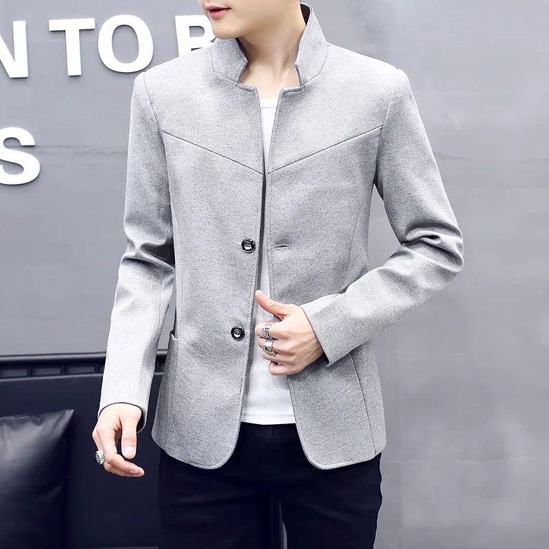 Мужской костюм с воротником стойкой деловой банкетный свадебный пиджак Размер 5XL