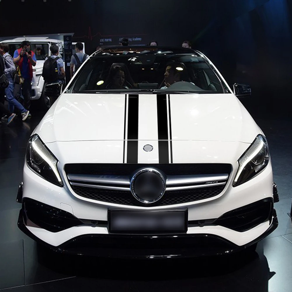 Капот полоса Графический Гуд наклейки на автомобиль для Mercedes Benz C GLA GLC CLA45 AMG W176 C117