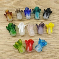 50pcslot cabbage plant shape lampwork beads fit earring jewelry making 10x20mm handmade lampwork beads for pendant necklaces