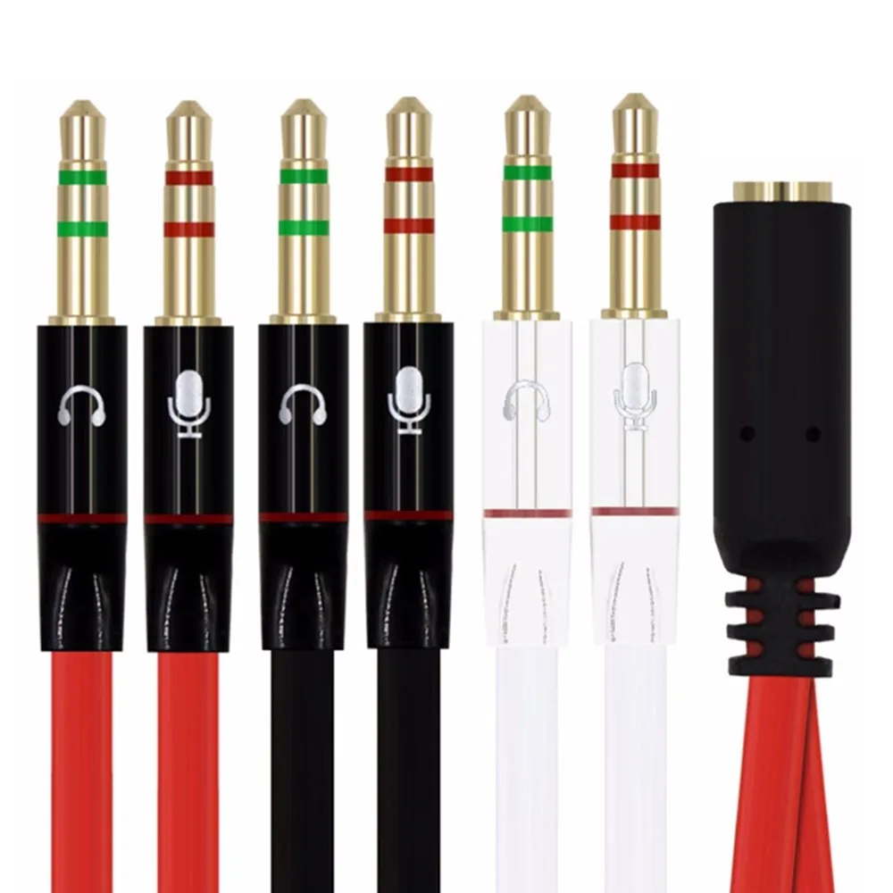 Стерео аудио Y-разветвитель Удлинительный кабель 3 5 мм мама к 2 папа микрофон
