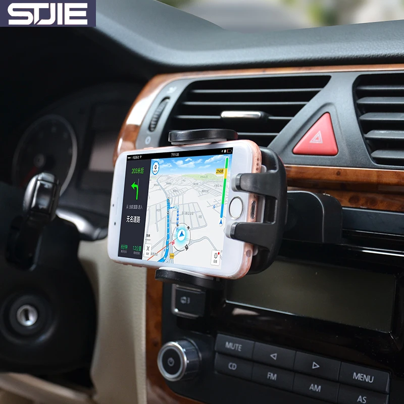 STJIE universal mobile phone stand car air vent and CD slot holder expanding grip for cellphone iphone 8 X | Мобильные телефоны и