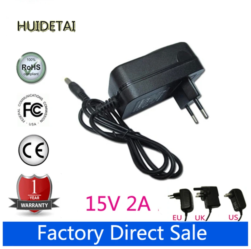 

15V 2A 5.5*2.1mm Universal AC DC Power Supply Adapter Wall Portable Charger