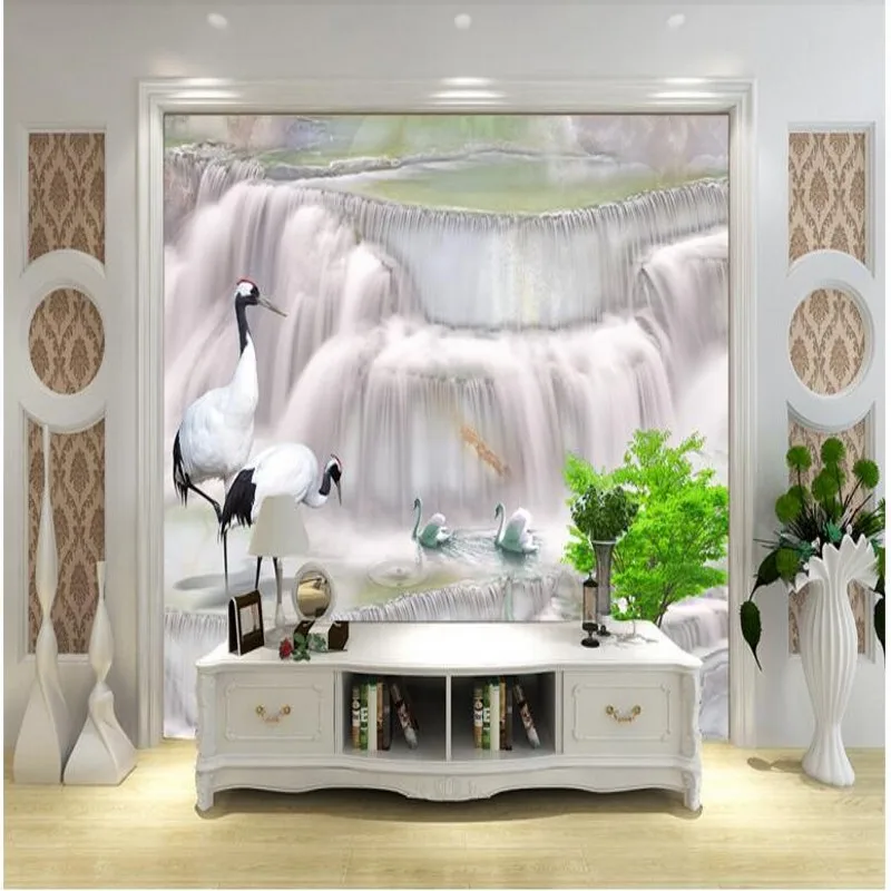 Beibehang пользовательские обои нетканые мраморные водопады Фотообои | Обустройство