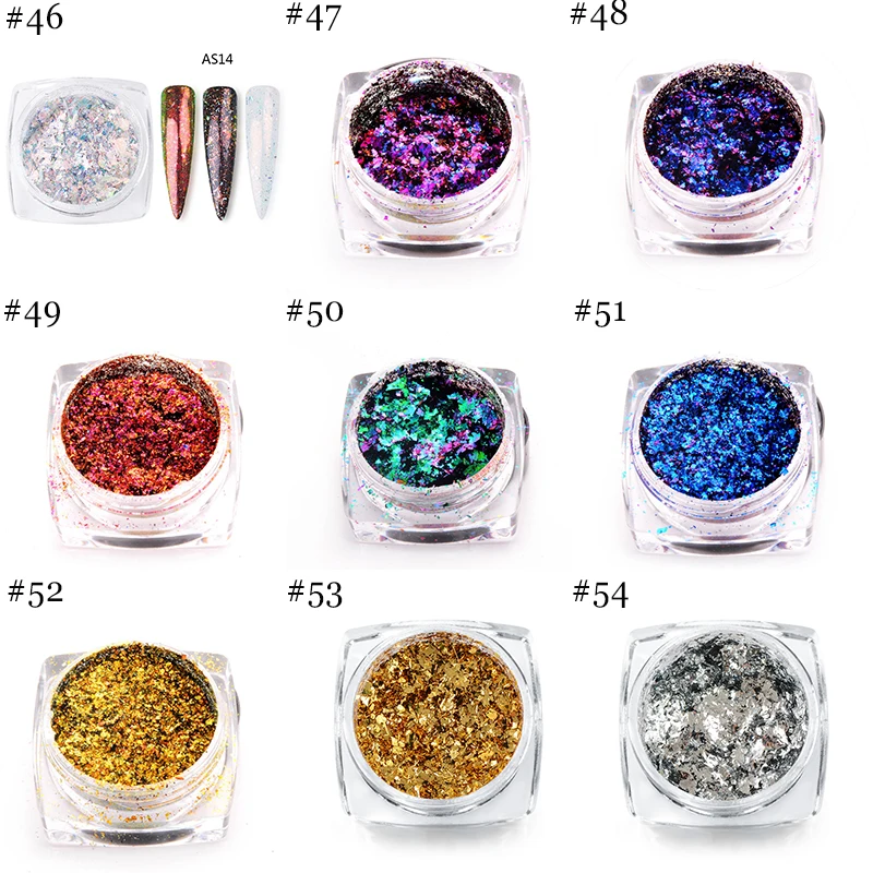 1 шт. Holo Aurora Charm Хамелеон декорация для ногтей градиент блестящий порошок