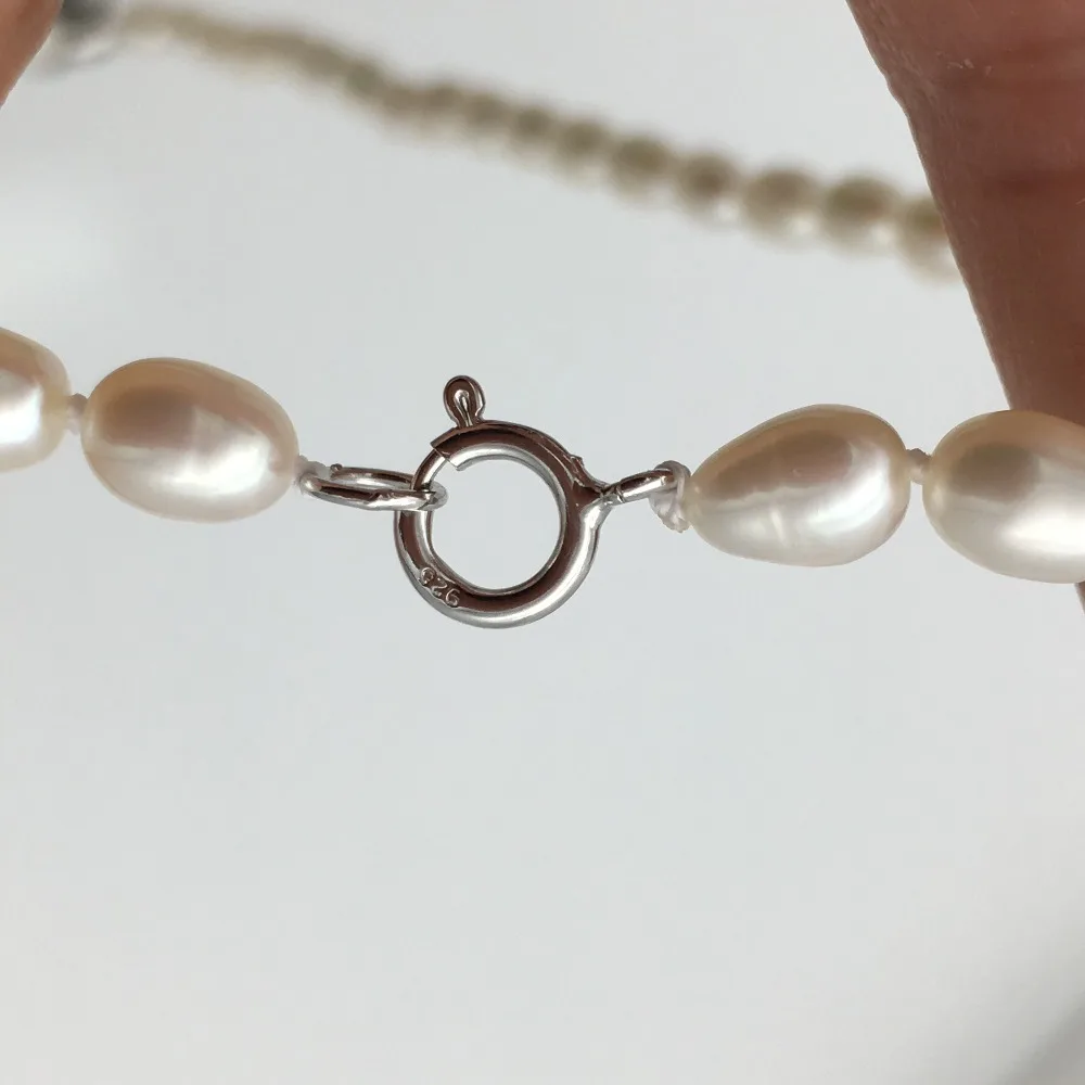 

New natural freshwater pearl necklace 5-7NN Abalone shell pendant 27X64MM Tibetan silver clasp 002