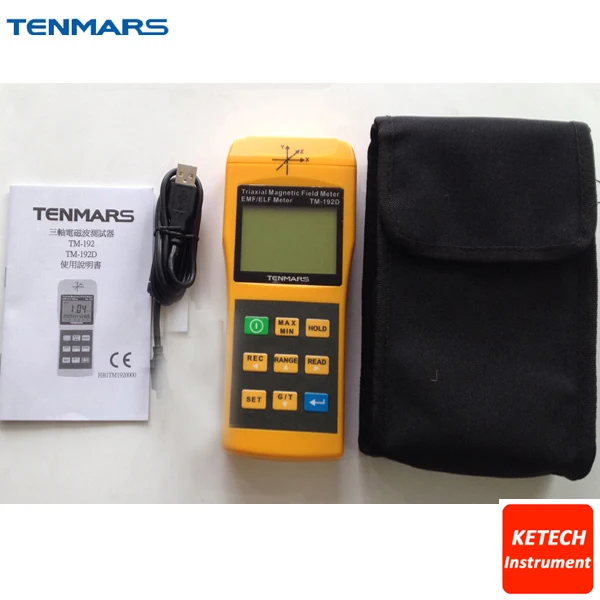3 осевое ЭМП электромагнитное магнитное поле Гаусс метр Тестер EMF 30 ~ 2000 Гц с Datalogger