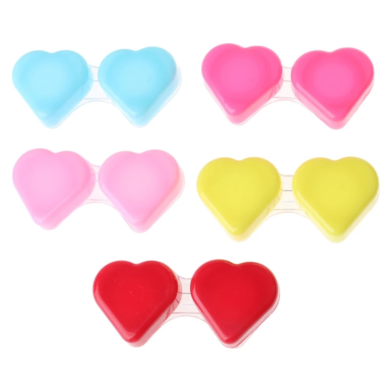 Contact Lens Box Candy Color Heart Shaped Travel Portable Case Storage Container Random delivery | Аксессуары для одежды