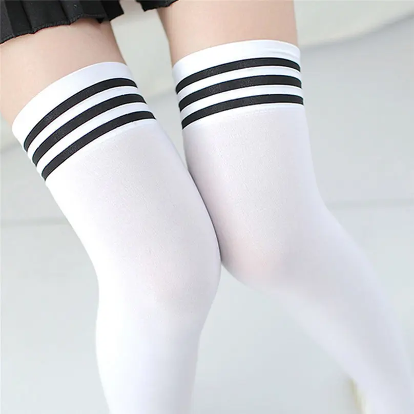 

1 Pair Fashion Thigh High Over Knee High Socks Girls Womens New Stretch Student School Long Socks Women Solid dropshipping #4M11