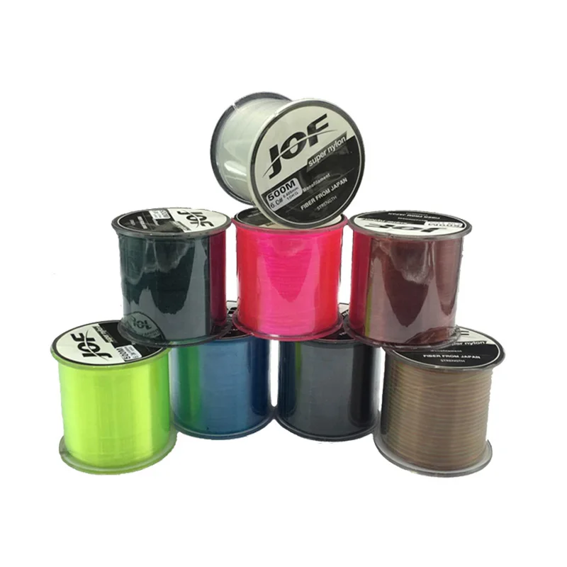 new design 100-500m nylon fishing line 8 color super strong monofilament line for bass carp japan transparent pesca rope