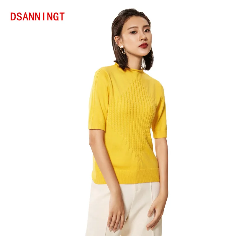 2018 Весна и лето новый женский кашемировый свитер с коротким рукавом Vogue полый