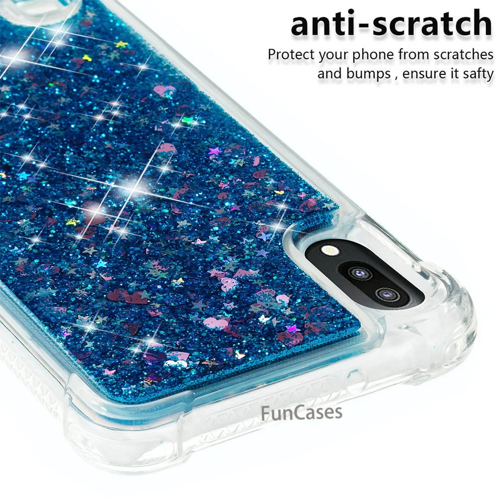 Модные блестящие сердца для samsung Galaxy M10 чехол A10 диаманта Bling жидкий песок