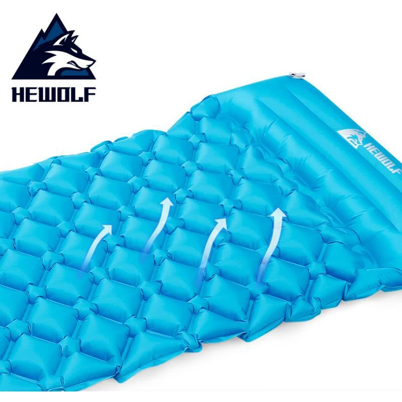 HEWOLF Outdoor Inflatable Cushion Air Mattress Portable Ultralight Bed Moistureproof Camping Mat With Pillow Sleeping Pad | Спорт и
