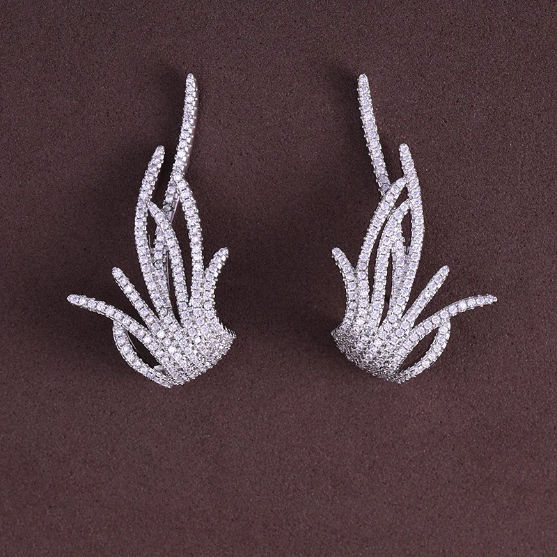 Janekelly Fire великолепные элегантные большие серьги-гвоздики для женщин серьги