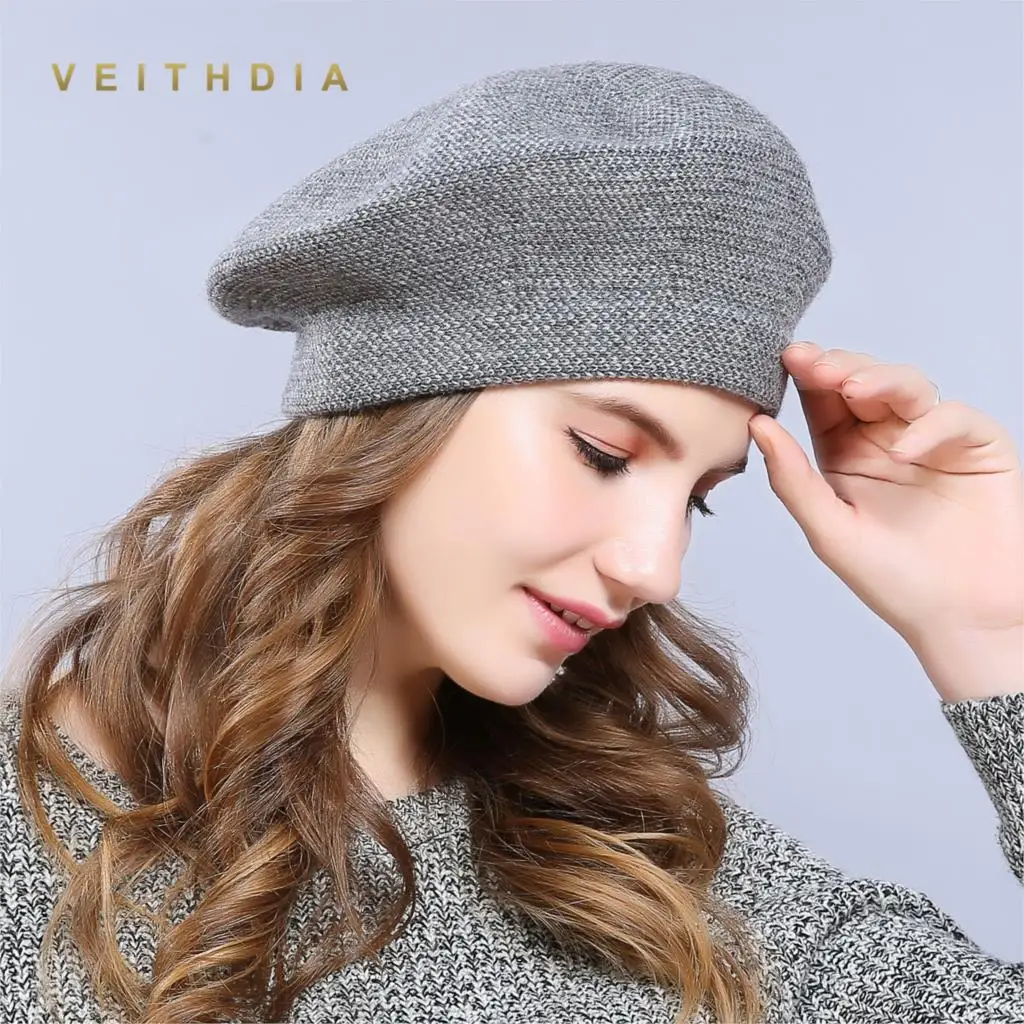 VEITHDIA новинка зимние шапки береты 2019 шерсть кашемир женские теплые брендовые