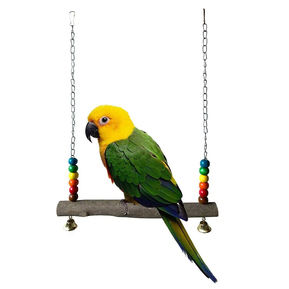 Жевательная игрушка для попугаев Большие Деревянные качалки подвеска мост цепь