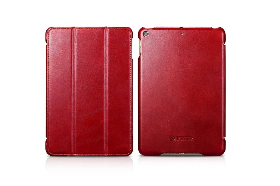 Red Icarer Роскошный чехол из натуральной кожи для iPad Mini 5 Ретро яловая кожа трехслойный чехол-подставка для iPad Mini5 7,9 ''чехол - Цвет: Red
