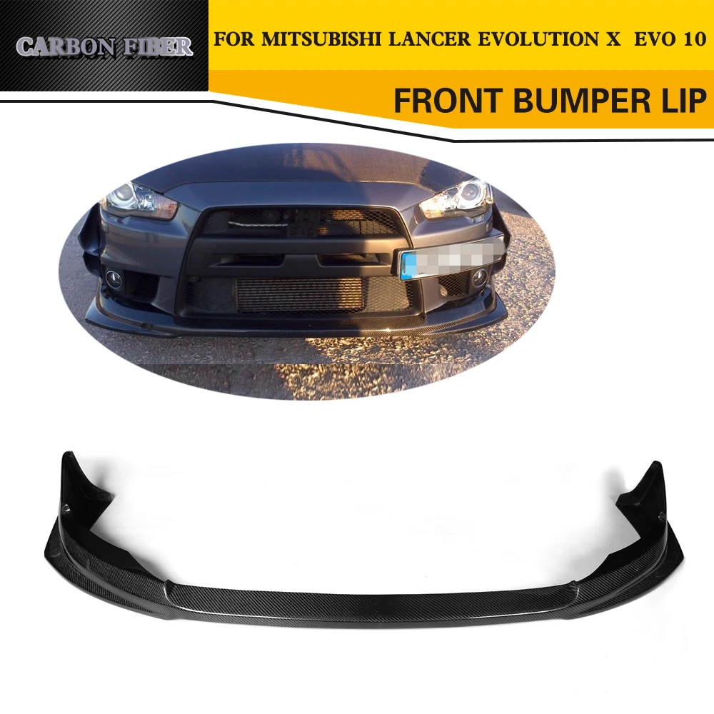 Углеродное волокно гоночный передний бампер для губ Диффузор Mitsubishi Lancer ex EVO 10th ES