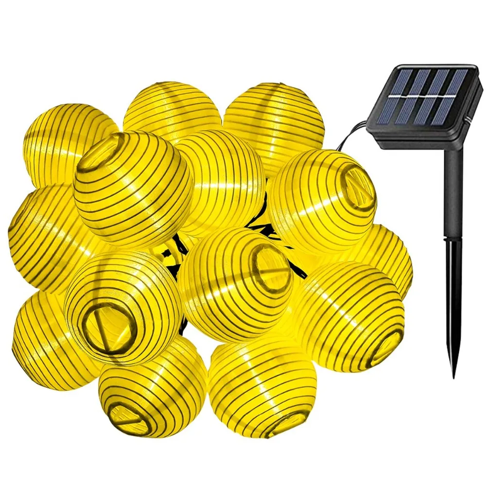 Lantern decoration 20 LED Solar String Lights Multi Color 4.8M Waterproof global ball string rope outdoor fairy holiday lighting | Лампы и
