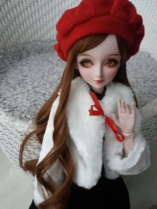 Фото BJD женское белое пальто/платье/шляпа, наряды, одежда для женщин 1/3, 24 дюйма, SD10 DK DZ AOD DD, кукольная одежда №3