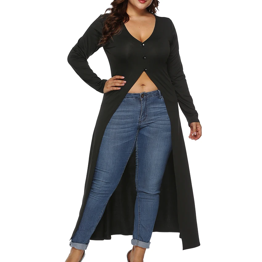 Женское длинное платье большого размера сексуальное с v образным вырезом длинным