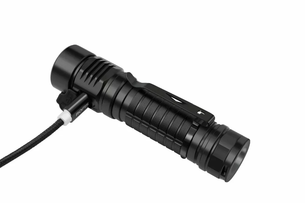Rofis MR30 USB Перезаряжаемый фонарик CREE XHP35 HI max 1600 люмен расстояние луча 335 м уличный с