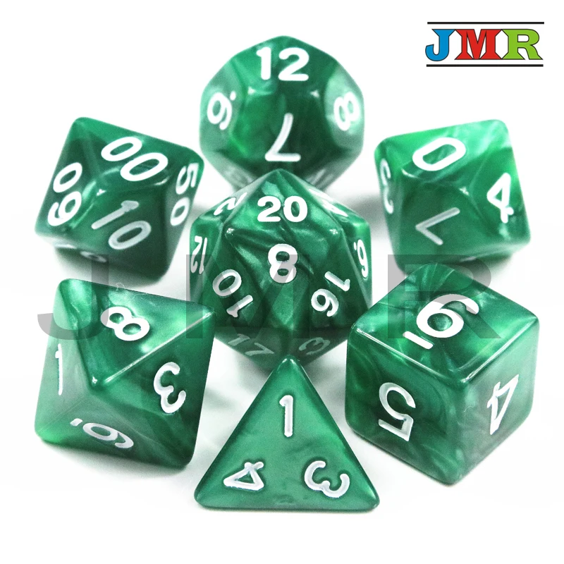 7 шт./компл. высококачественный мрамор эффект кости набор, D4, d6, d8, d10, d10%, d12, d20 Набор Игральных кубиков для игра DND кости