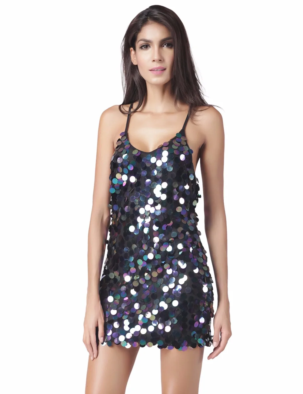 Женщин блестками V Средства ухода за кожей Шеи Кружева до Летнее мини-платье с