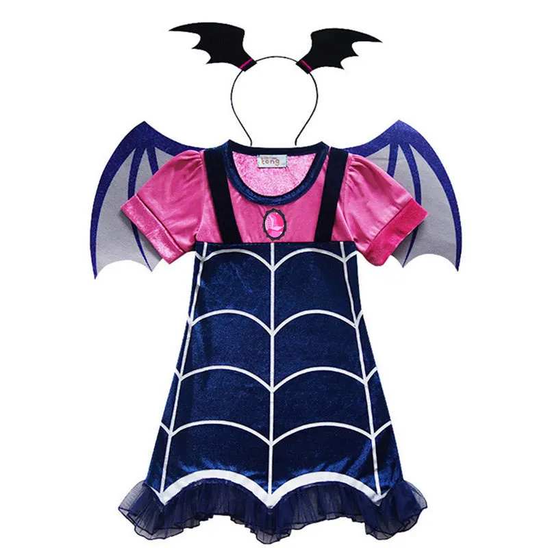 Vampirina/модное платье для косплея платья вампиров девочек + повязка на голову крыло