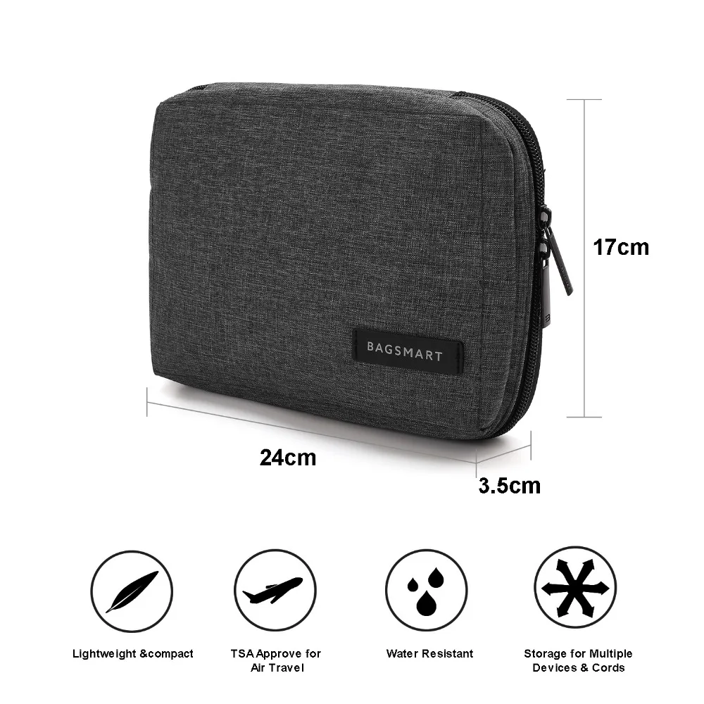 BAGSMART электронные аксессуары упаковочные органайзеры для наушников USB SD карта зарядное устройство кабель для передачи данных Дорожная сумка пакет костюм чехол Чехол