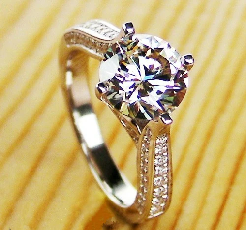 

Genuine White Gold 585 Ring Splendid 1Ct Fire Diamond Jewelry Heartfelt Design Real 14K Engagement Rings for Women