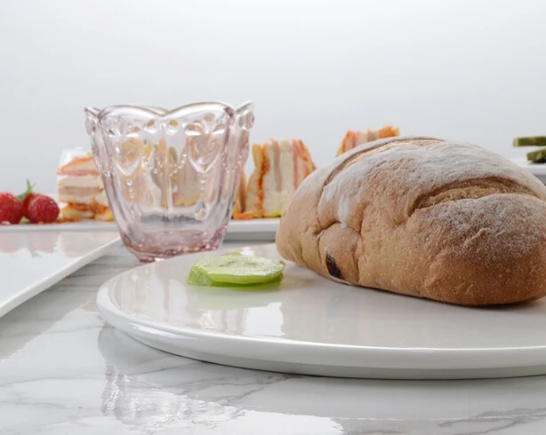 Керамическая тарелка обеденная для завтрака поднос еды блюда из костяного