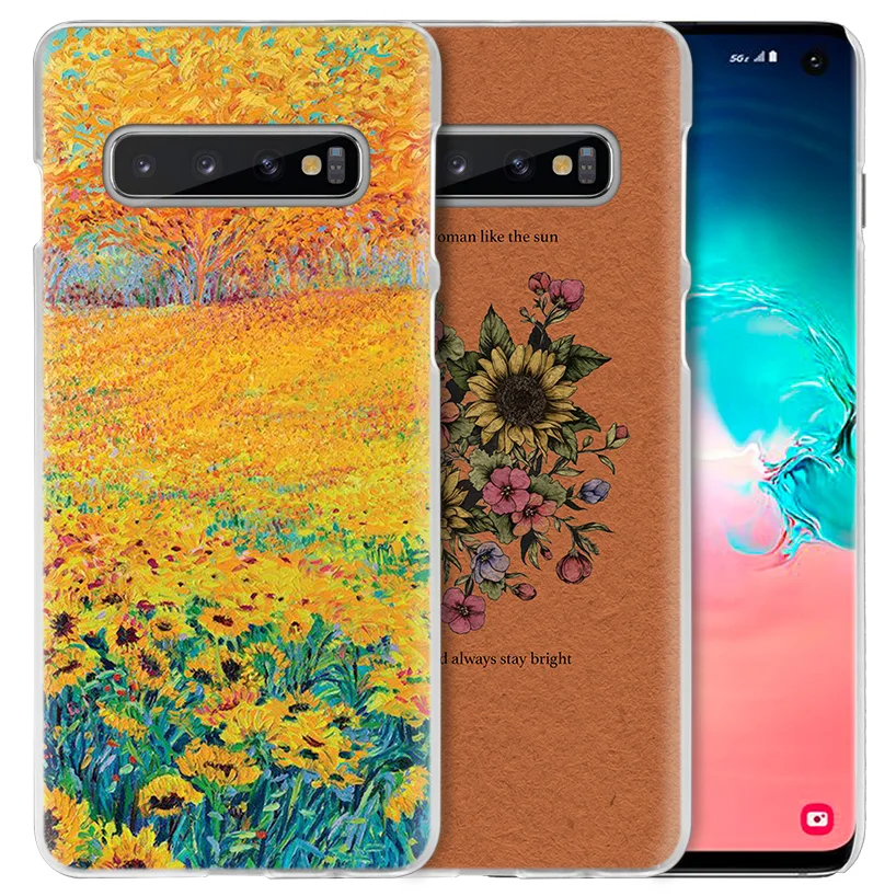 Ван Гог цветы ромашки чехол для samsung Galaxy S10 5G S10e S9 S8 M30 M20 M10 J4 J6 плюс J8 Note 8 9 прозрачный жесткий чехол для мобильного телефона